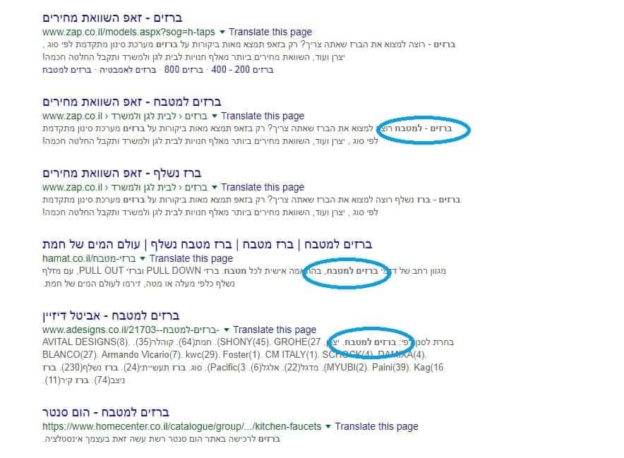 כתיבת תוכן -ביטויי מפתח